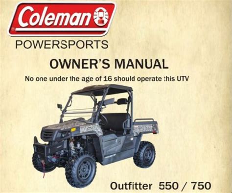 Outfitter 550 UT550. . Coleman 550 service manual